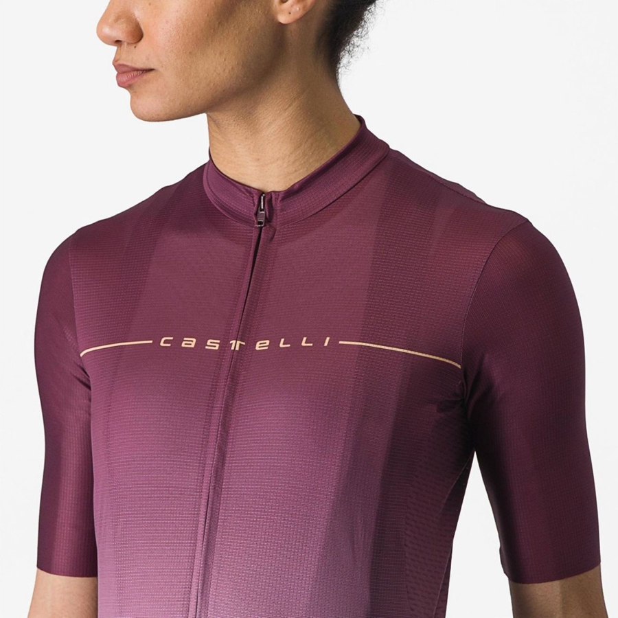 Castelli SALITA Jersey Dame Dyb Bordeaux Dyb Lilla | QUNLKVE-50