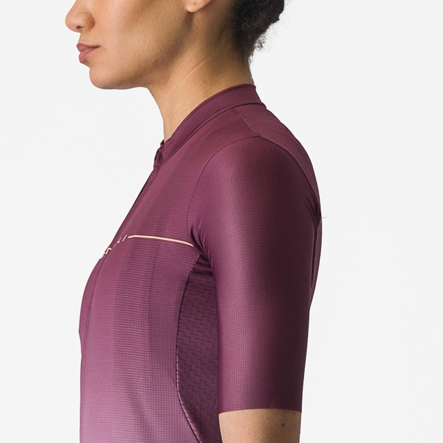 Castelli SALITA Jersey Dame Dyb Bordeaux Dyb Lilla | QUNLKVE-50