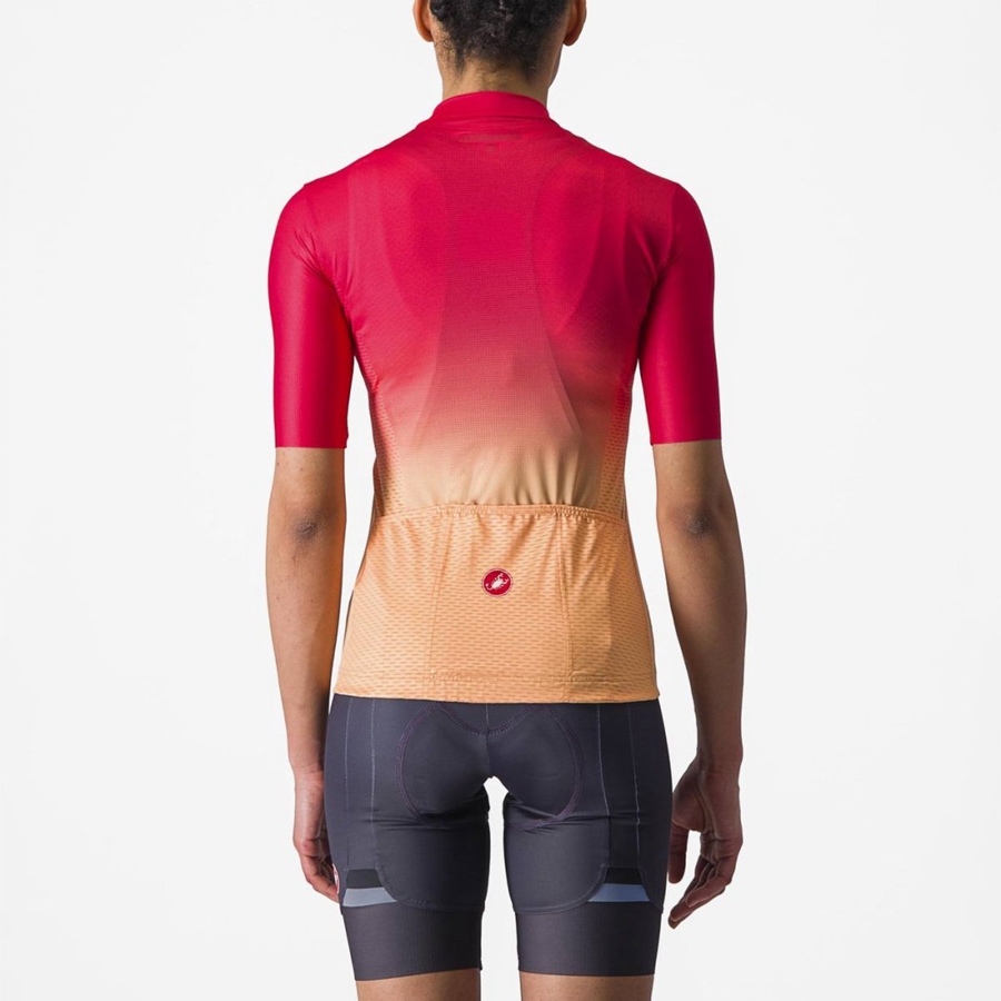 Castelli SALITA Jersey Dame Orange Hvide | RUXIHCW-36