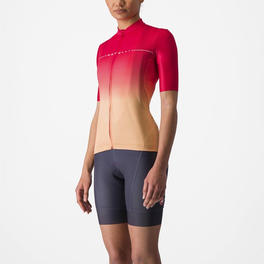 Castelli SALITA Jersey Dame Orange Hvide | RUXIHCW-36