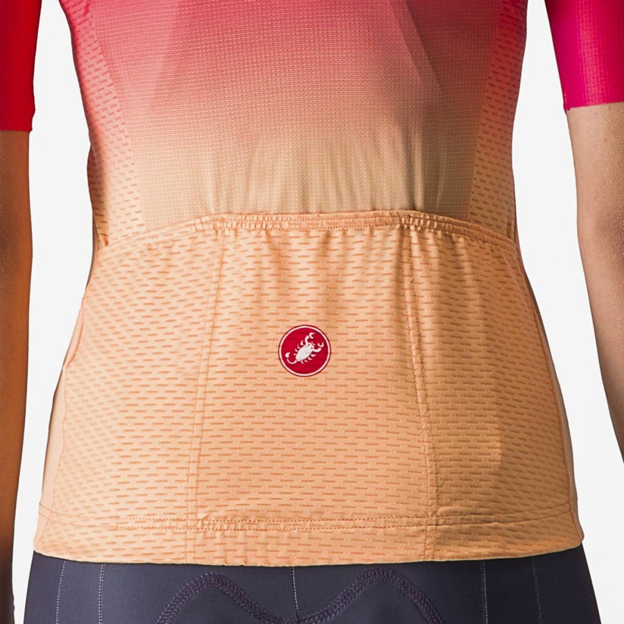 Castelli SALITA Jersey Dame Orange Hvide | RUXIHCW-36