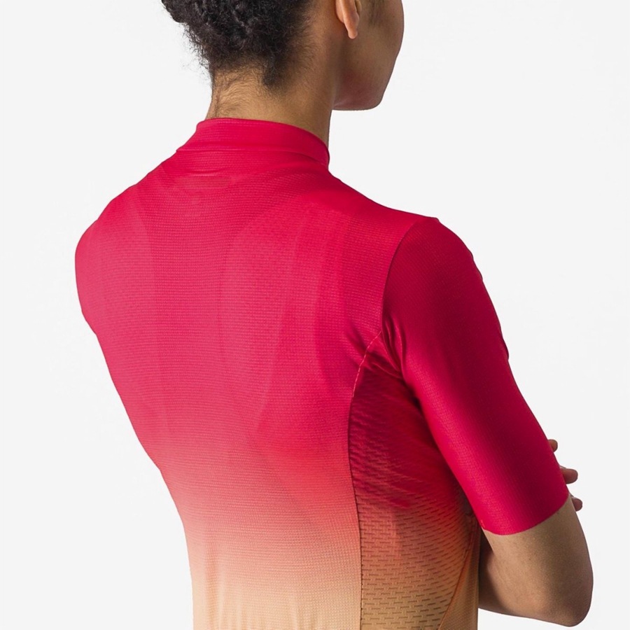 Castelli SALITA Jersey Dame Orange Hvide | RUXIHCW-36