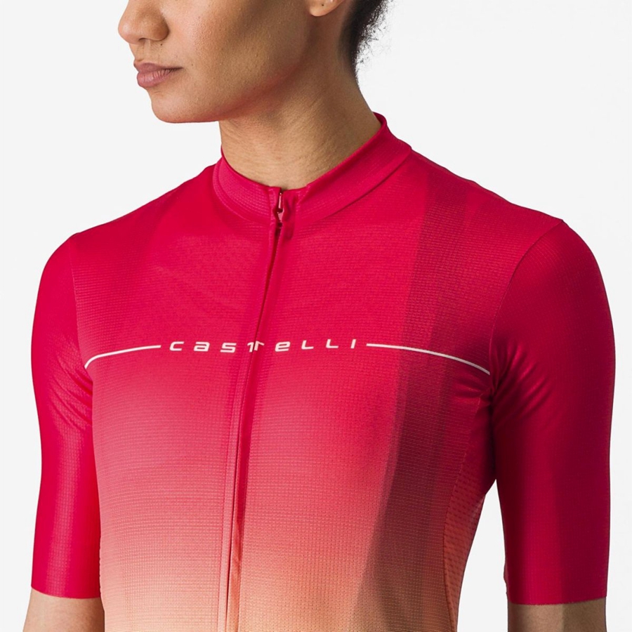 Castelli SALITA Jersey Dame Orange Hvide | RUXIHCW-36