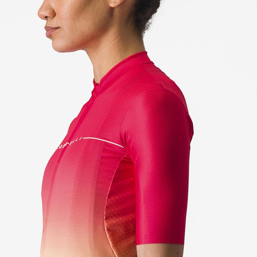 Castelli SALITA Jersey Dame Orange Hvide | RUXIHCW-36