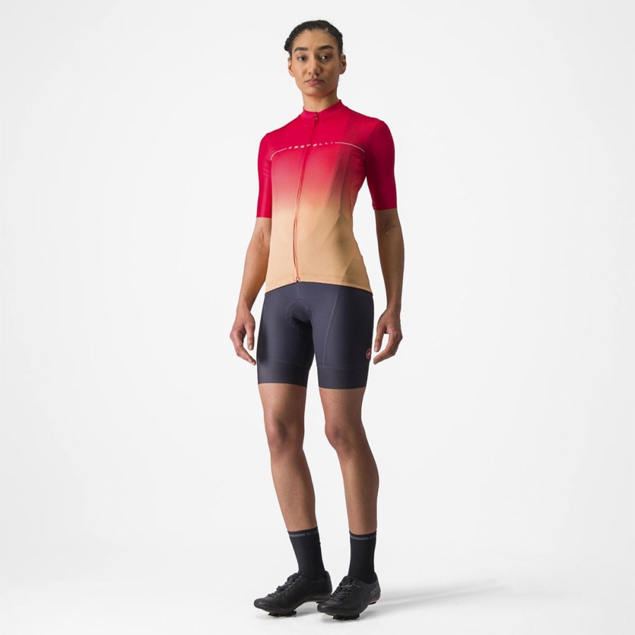 Castelli SALITA Jersey Dame Orange Hvide | RUXIHCW-36