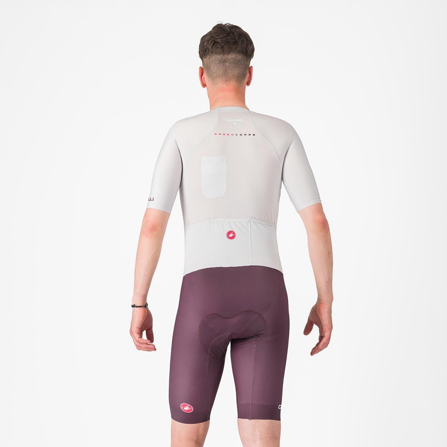 Castelli SANREMO BTW X2 Speeddragt Herre Sølv Grå Bordeaux | BRCMIUX-08