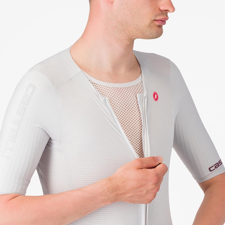 Castelli SANREMO BTW X2 Speeddragt Herre Sølv Grå Bordeaux | BRCMIUX-08