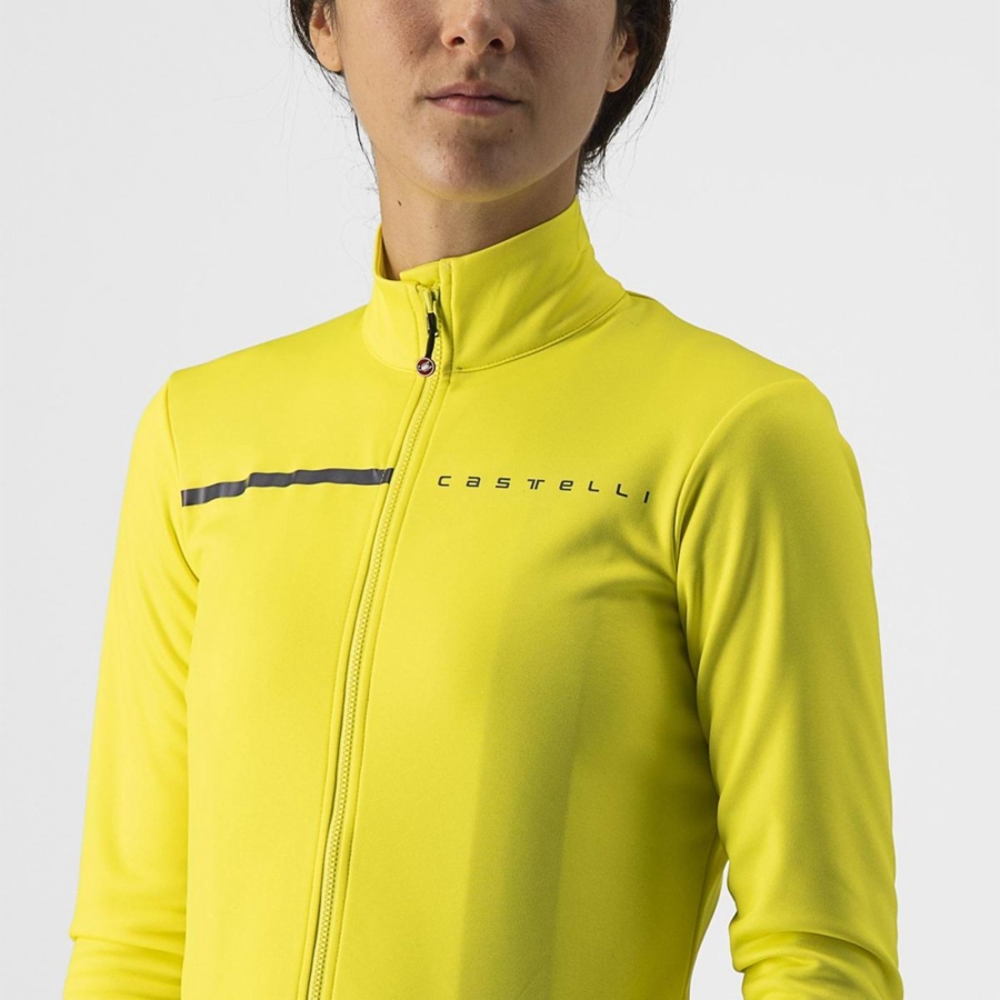 Castelli SINERGIA 2 FZ Jersey Dame Gul Mørkegrå | KYWSETM-30