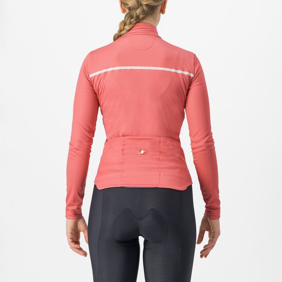 Castelli SINERGIA 2 FZ Jersey Dame Rød Hvide Lyserød | DBSGKNM-90