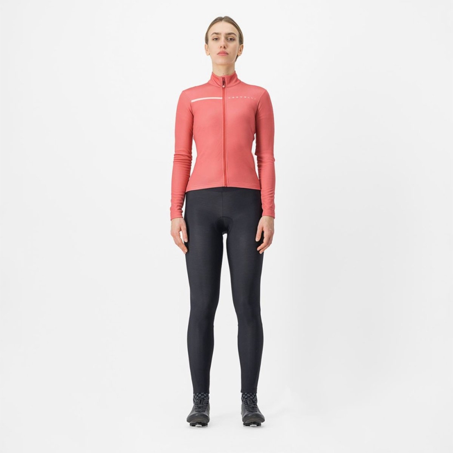 Castelli SINERGIA 2 FZ Jersey Dame Rød Hvide Lyserød | DBSGKNM-90