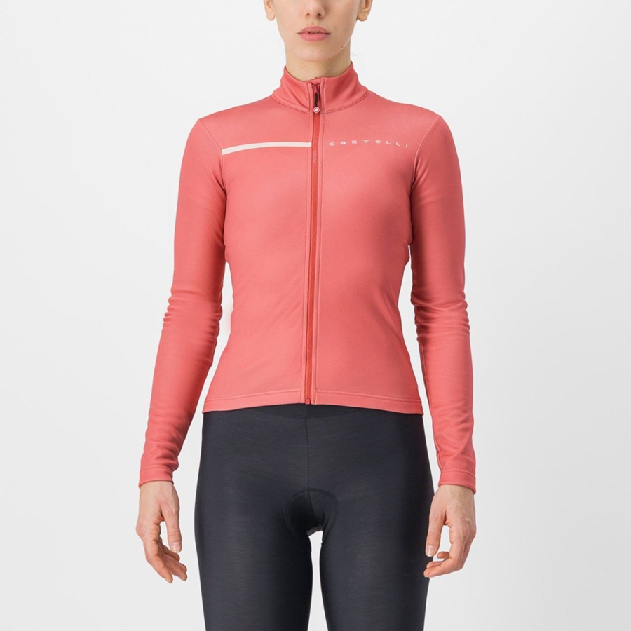 Castelli SINERGIA 2 FZ Jersey Dame Rød Hvide Lyserød | DBSGKNM-90