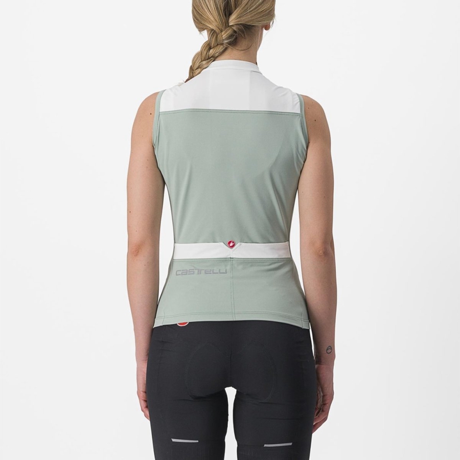 Castelli SOLARIS SLEEVELESS Jersey Dame Grøn Hvide | TRENSLB-50