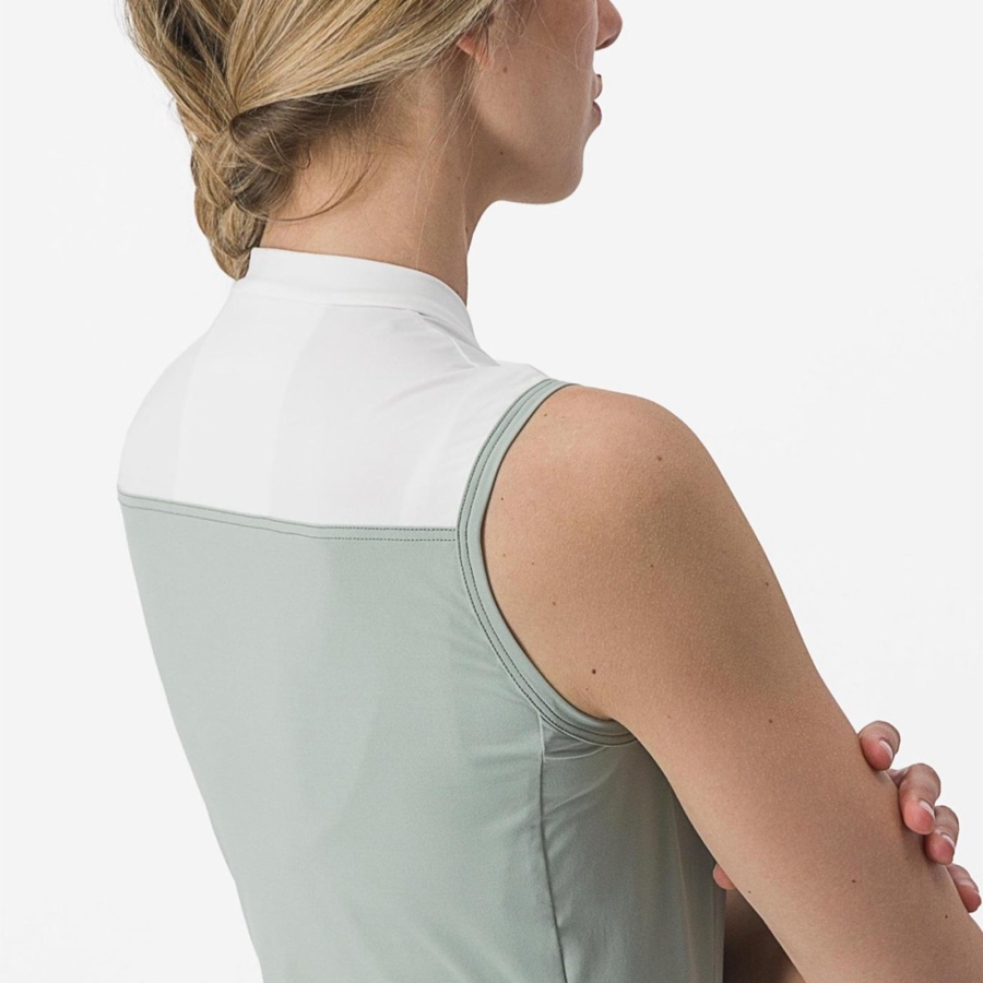 Castelli SOLARIS SLEEVELESS Jersey Dame Grøn Hvide | TRENSLB-50