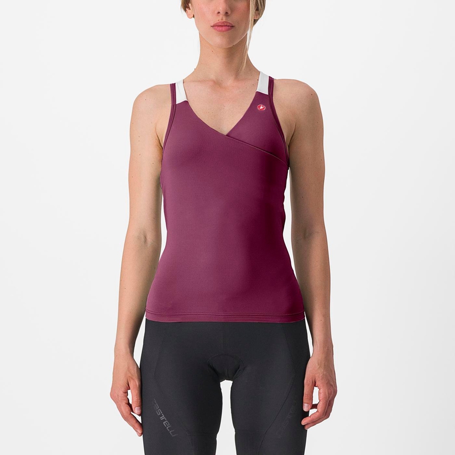 Castelli SOLARIS TOP Jersey Dame Dyb Lilla Hvide | KGLINXQ-86