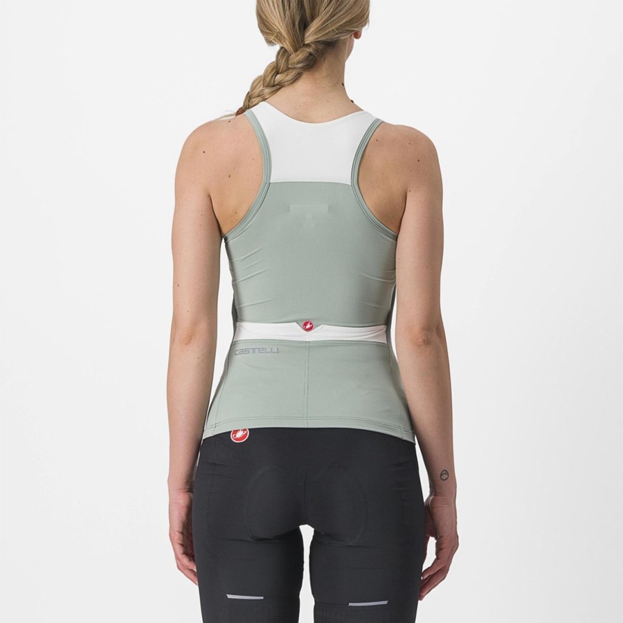 Castelli SOLARIS TOP Jersey Dame Grøn Hvide | CPNYUMH-80