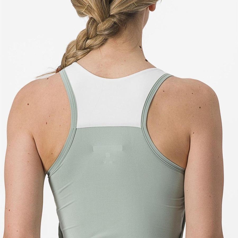 Castelli SOLARIS TOP Jersey Dame Grøn Hvide | CPNYUMH-80