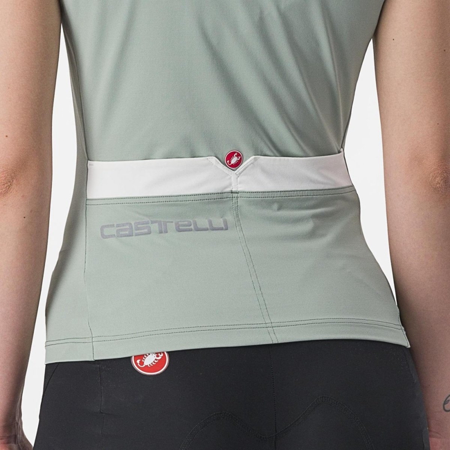 Castelli SOLARIS TOP Jersey Dame Grøn Hvide | CPNYUMH-80