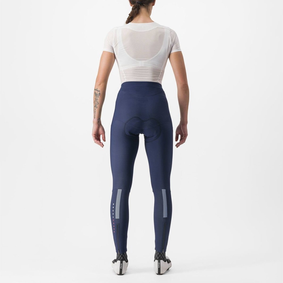 Castelli SORPASSO RoS W Leggings Dame Blå Sølv | EQLGZAD-61