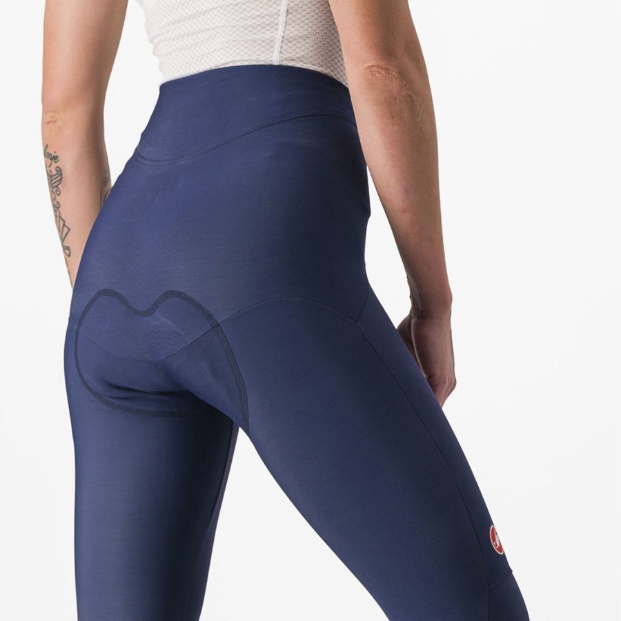 Castelli SORPASSO RoS W Leggings Dame Blå Sølv | EQLGZAD-61