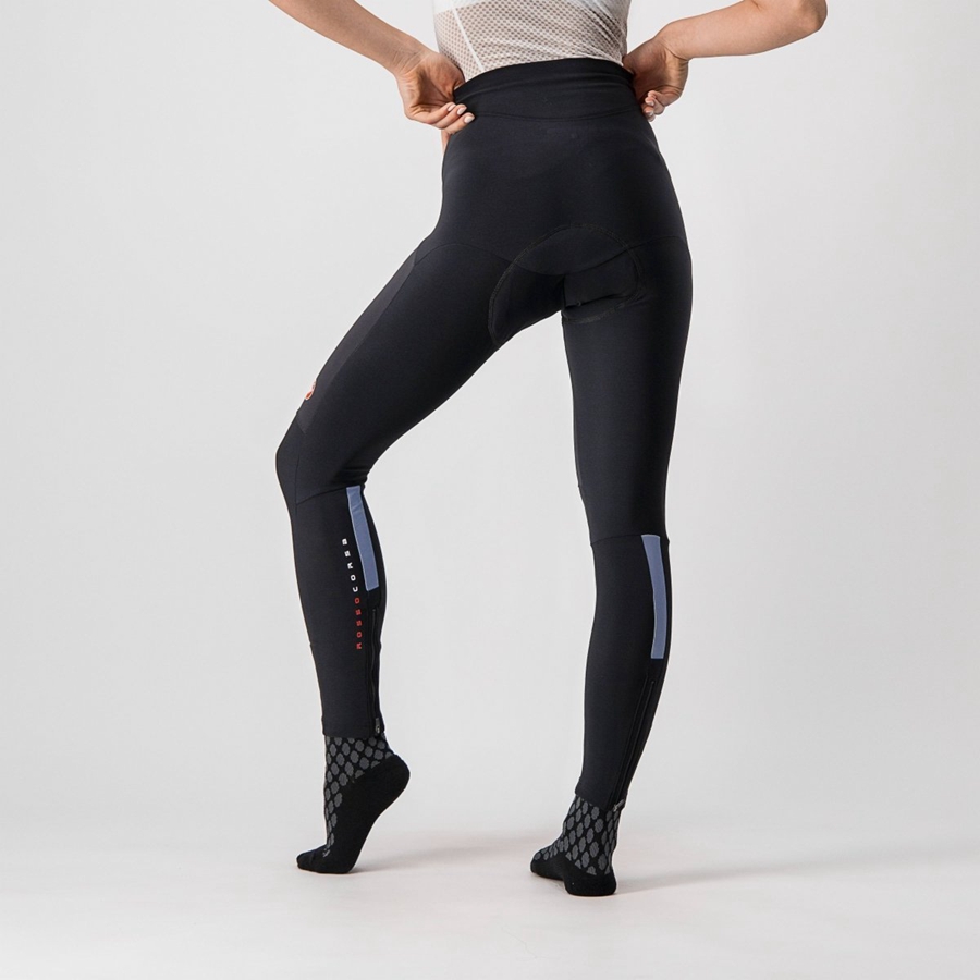 Castelli SORPASSO RoS W Leggings Dame Sort Sølv | SJAVHBD-19