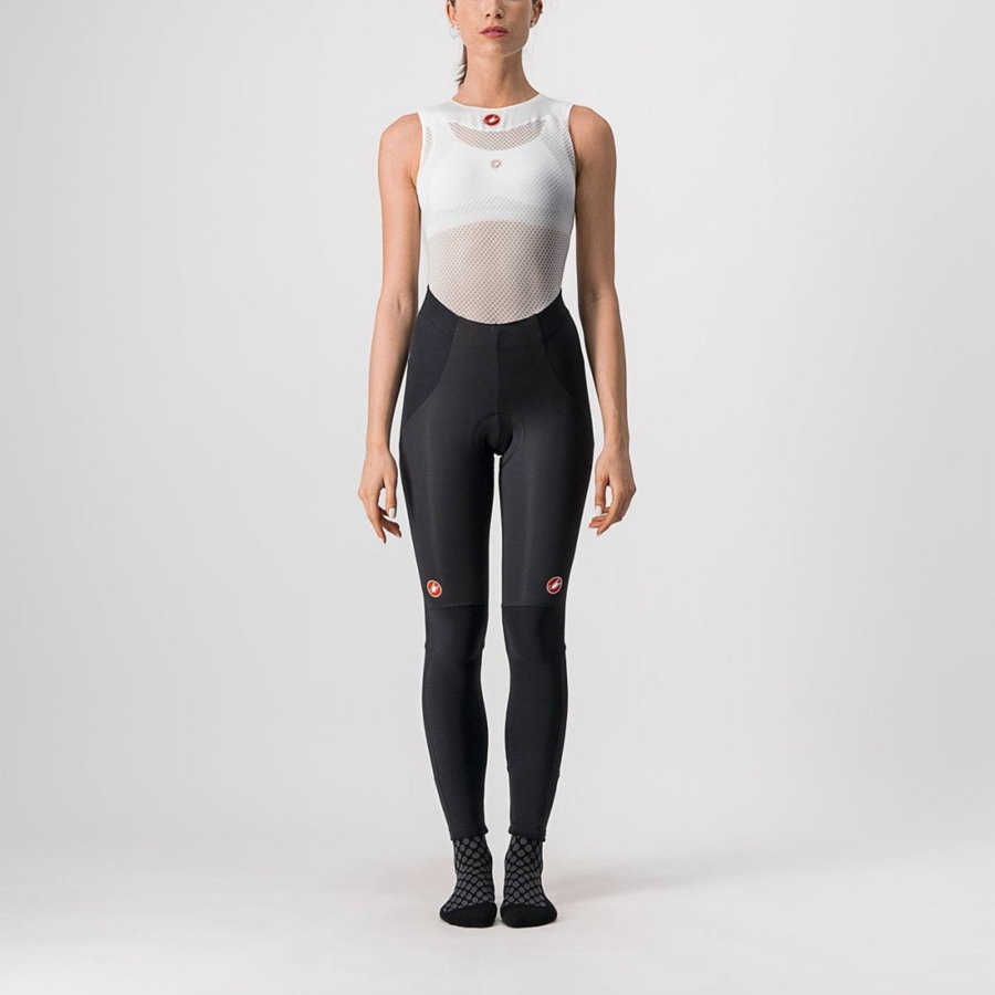 Castelli SORPASSO RoS W Leggings Dame Sort Sølv | SJAVHBD-19