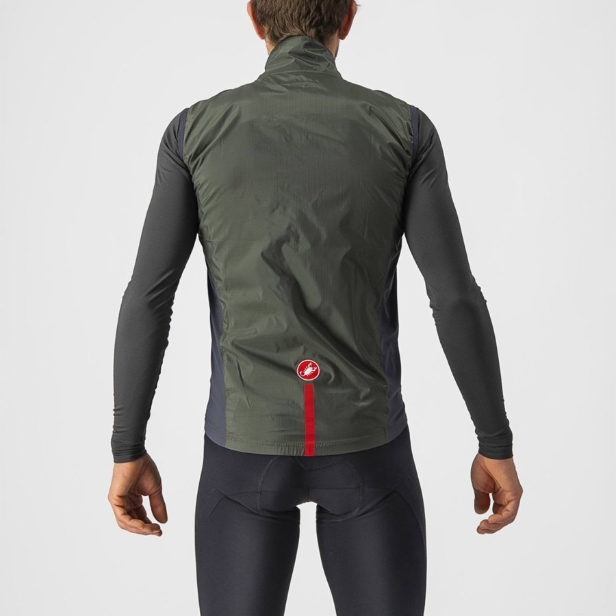 Castelli SQUADRA STRETCH Vest Herre Grøn Mørkegrå | YBJXCON-34