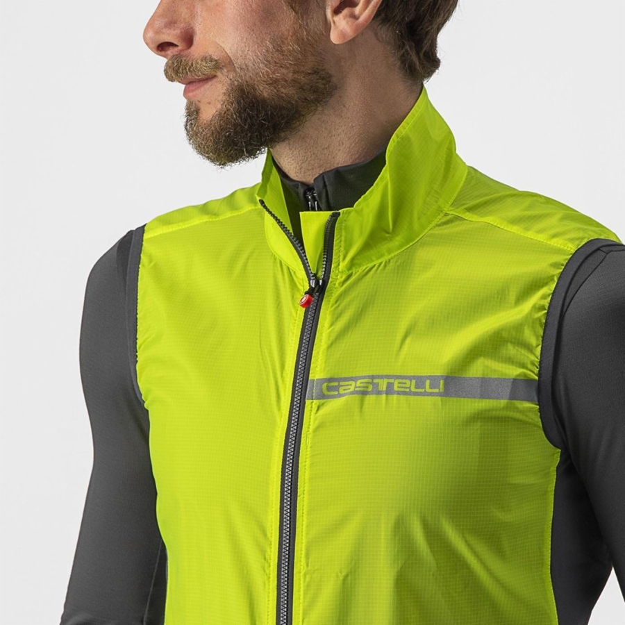 Castelli SQUADRA STRETCH Vest Herre Lysegrøn Mørkegrå | XDJMGKT-13