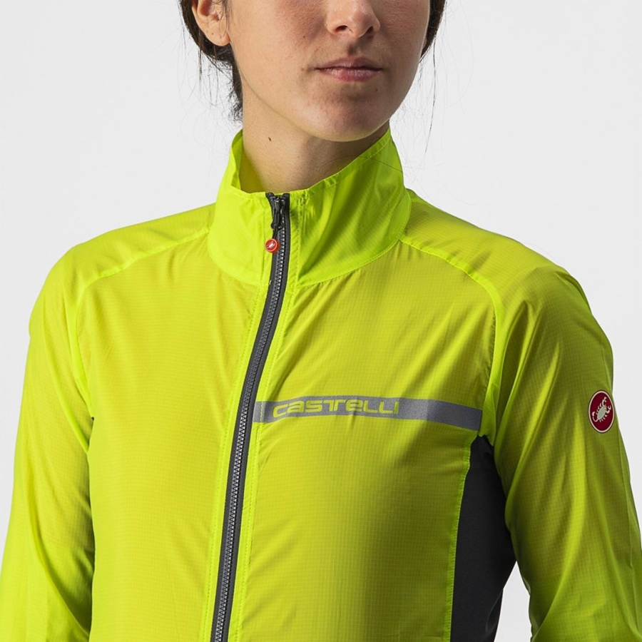 Castelli SQUADRA STRETCH W Beskyttelse Dame Lysegrøn Mørkegrå | GXMAQVR-49