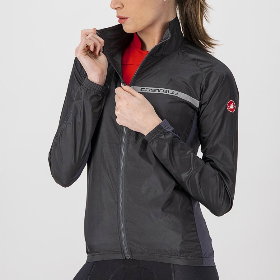 Castelli SQUADRA STRETCH W Beskyttelse Dame Sort Mørkegrå | SDTINZL-48