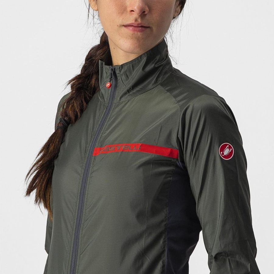 Castelli SQUADRA STRETCH W Beskyttelse Dame Grøn Mørkegrå | CIGJSYN-38