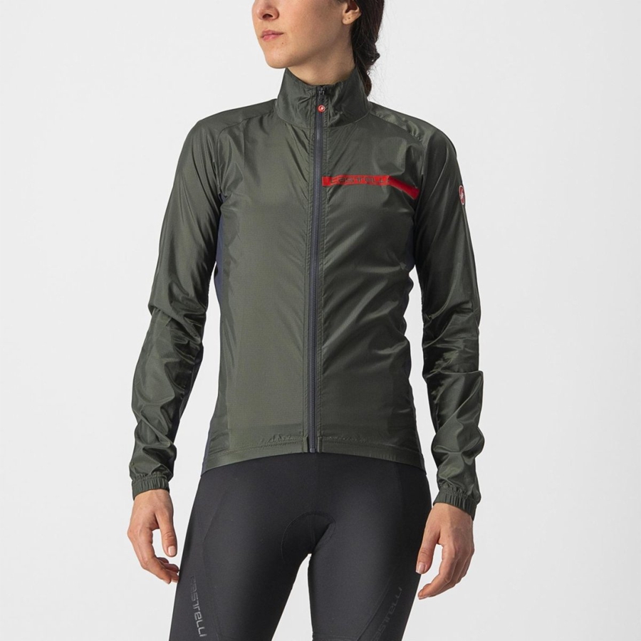 Castelli SQUADRA STRETCH W Beskyttelse Dame Grøn Mørkegrå | CIGJSYN-38