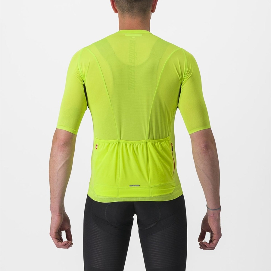 Castelli SUPERLEGGERA 3 Jersey Herre Lysegrøn | DLCJTPB-19