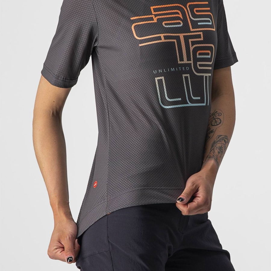 Castelli TRAIL TECH W TEE Jersey Dame Mørkegrå | OLUSCVT-76