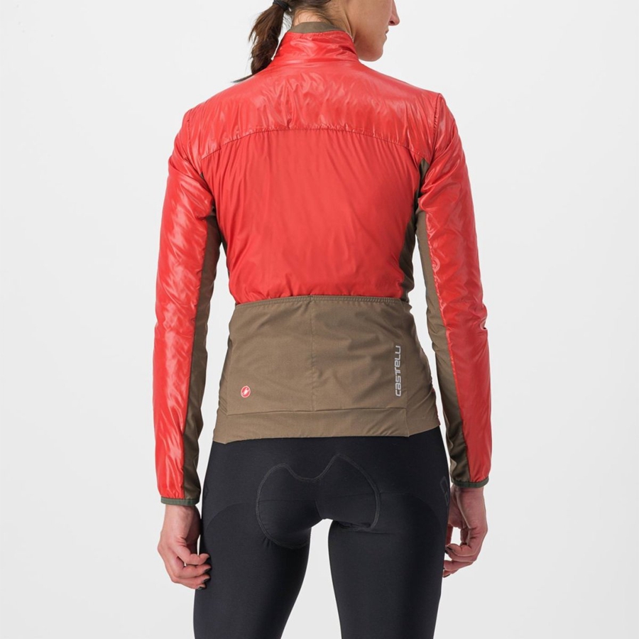 Castelli UNLIMITED 2 W PUFFY Jakker Dame Rød Sølv Grå | HZSMGEI-74