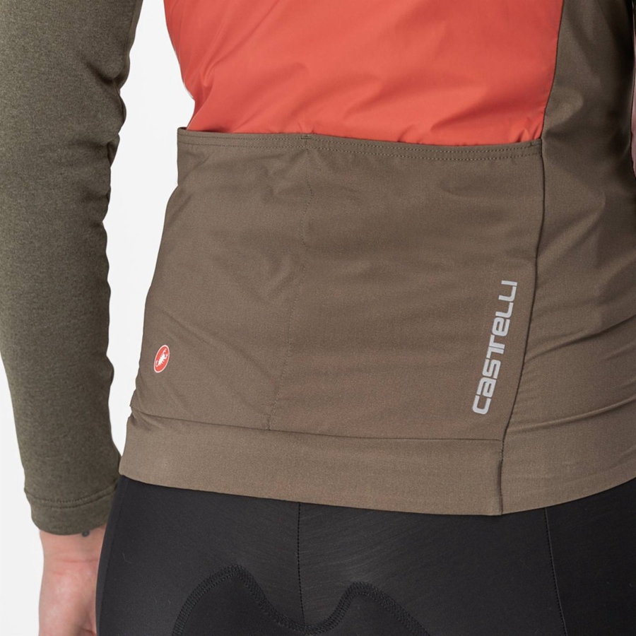 Castelli UNLIMITED 2 W PUFFY Jakker Dame Rød Sølv Grå | HZSMGEI-74