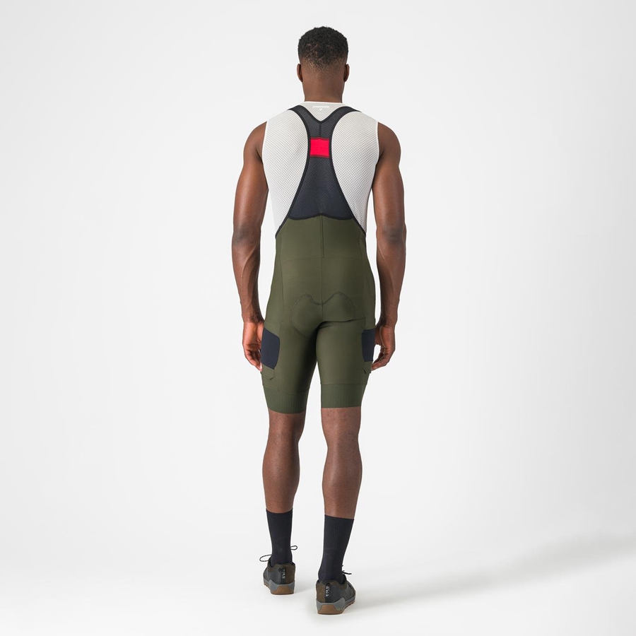 Castelli UNLIMITED CARGO Bib Shorts Herre Dyb Grøn | JOQWGVZ-84