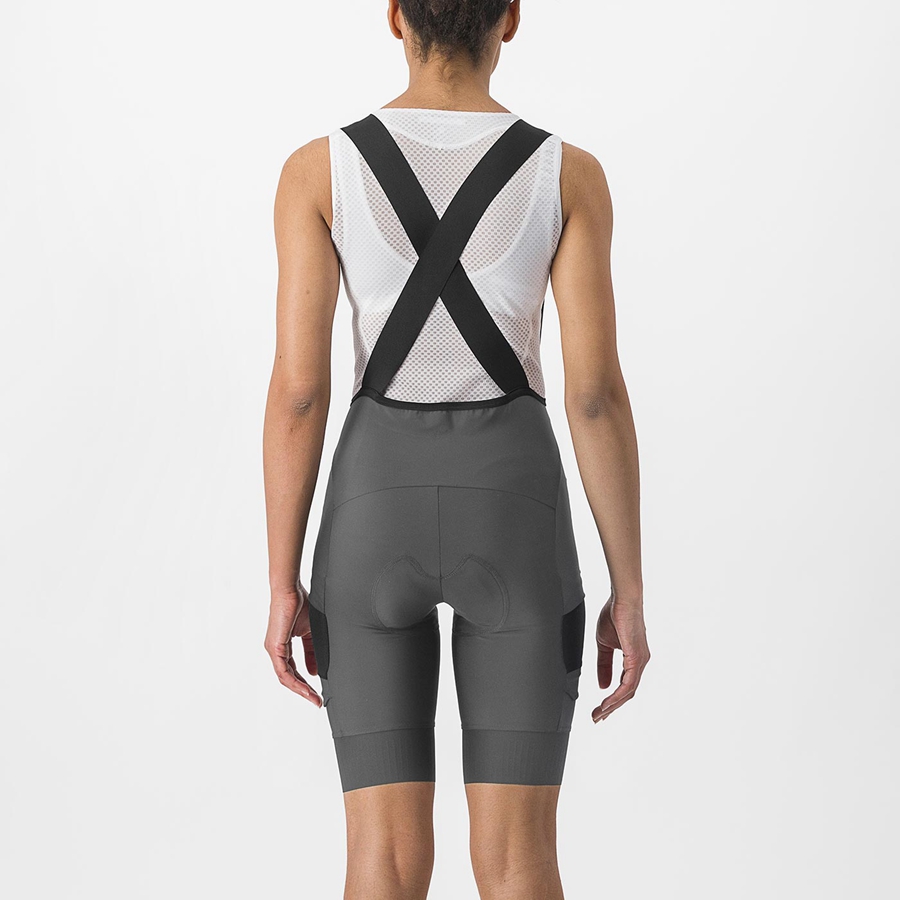 Castelli UNLIMITED CARGO W Bib Shorts Dame Grå | LZEPJSI-39