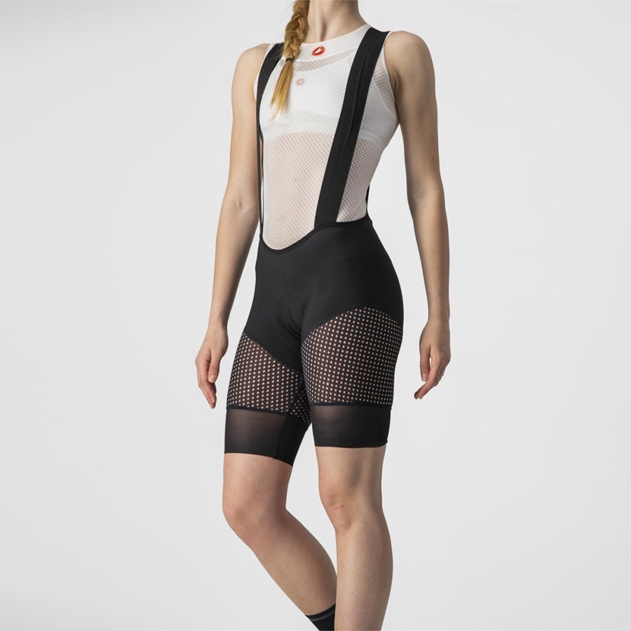 Castelli UNLIMITED DT W LINER Bib Shorts Dame Sort | GMALJFP-91