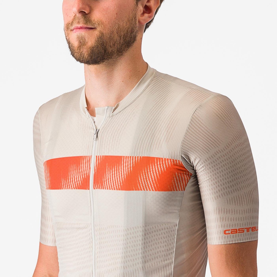 Castelli UNLIMITED ENDURANCE Jersey Herre Sølv Orange Rød | ZBPLVAQ-48