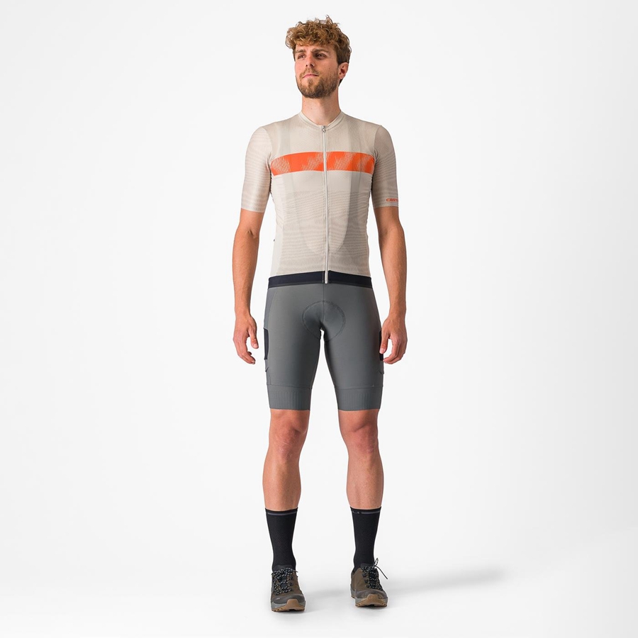 Castelli UNLIMITED ENDURANCE Jersey Herre Sølv Orange Rød | ZBPLVAQ-48