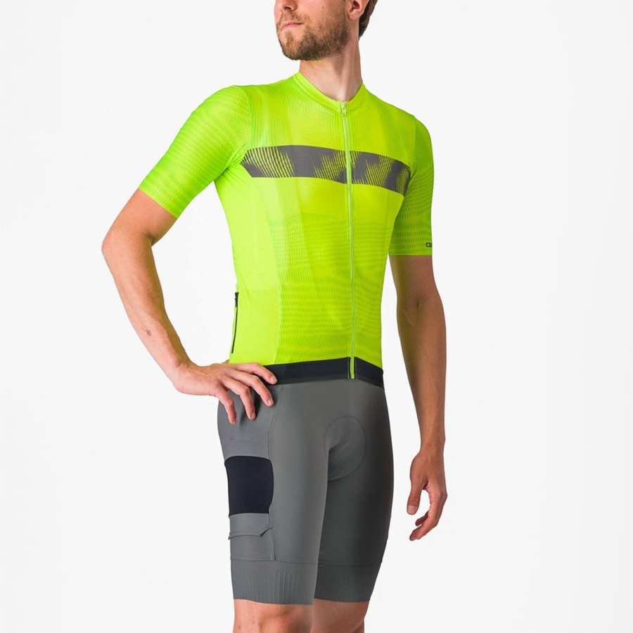 Castelli UNLIMITED ENDURANCE Jersey Herre Lysegrøn Mørkegrå | ITLMBOY-06