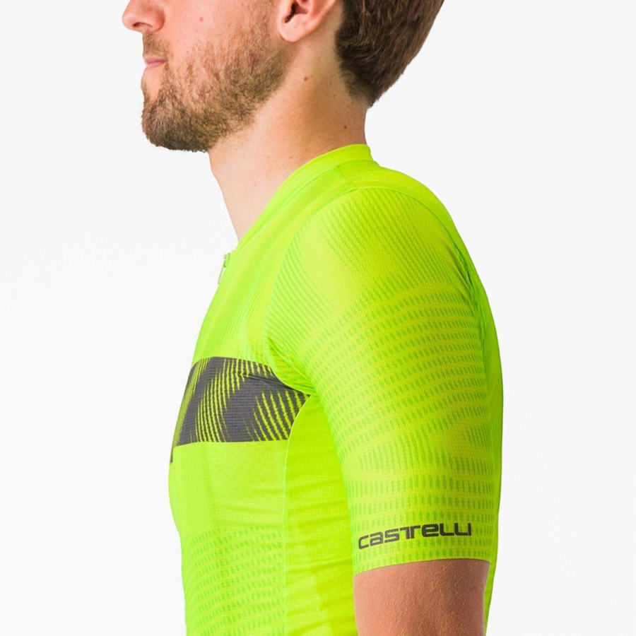 Castelli UNLIMITED ENDURANCE Jersey Herre Lysegrøn Mørkegrå | ITLMBOY-06