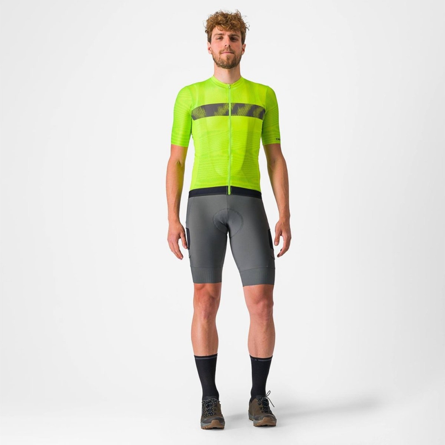 Castelli UNLIMITED ENDURANCE Jersey Herre Lysegrøn Mørkegrå | ITLMBOY-06