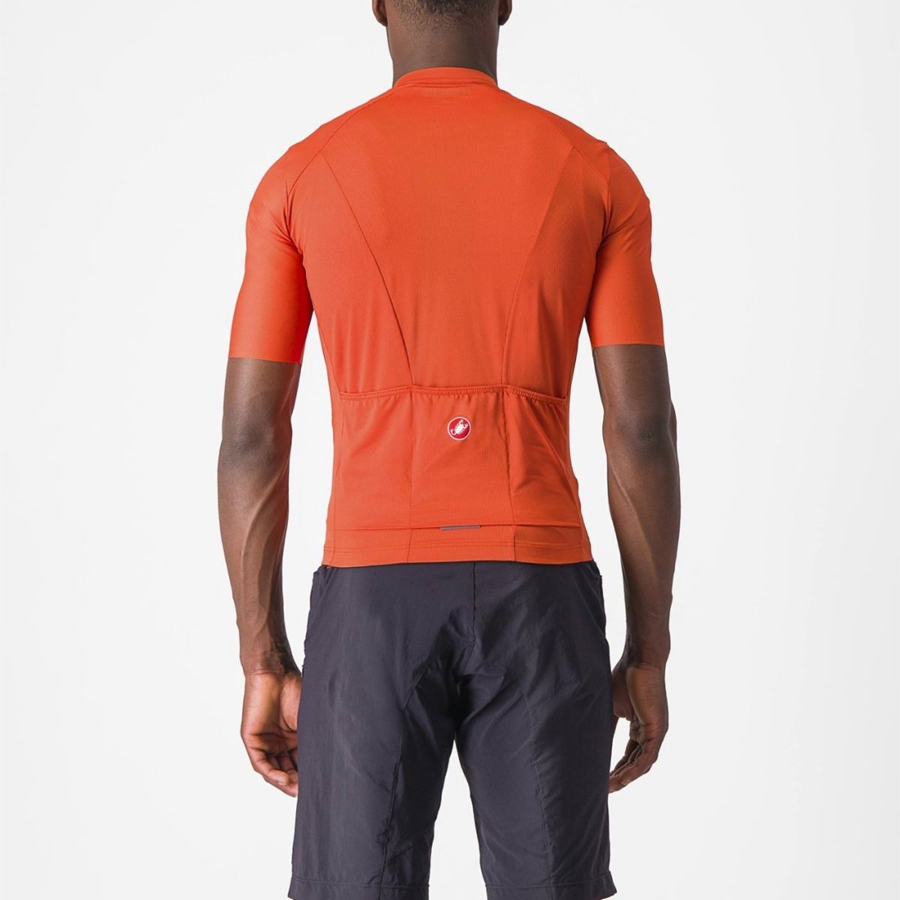 Castelli UNLIMITED ENTRATA 2 Jersey Herre Orange Rød Grå | ZSDICMP-92