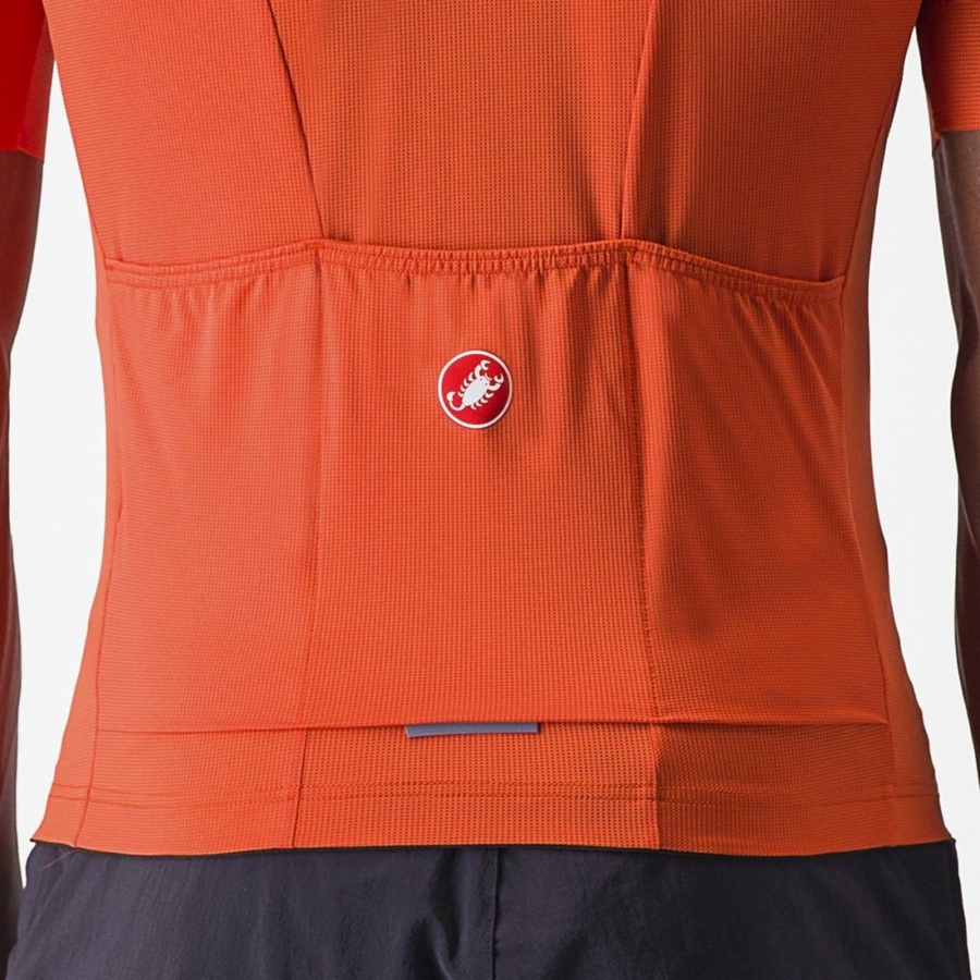 Castelli UNLIMITED ENTRATA 2 Jersey Herre Orange Rød Grå | ZSDICMP-92