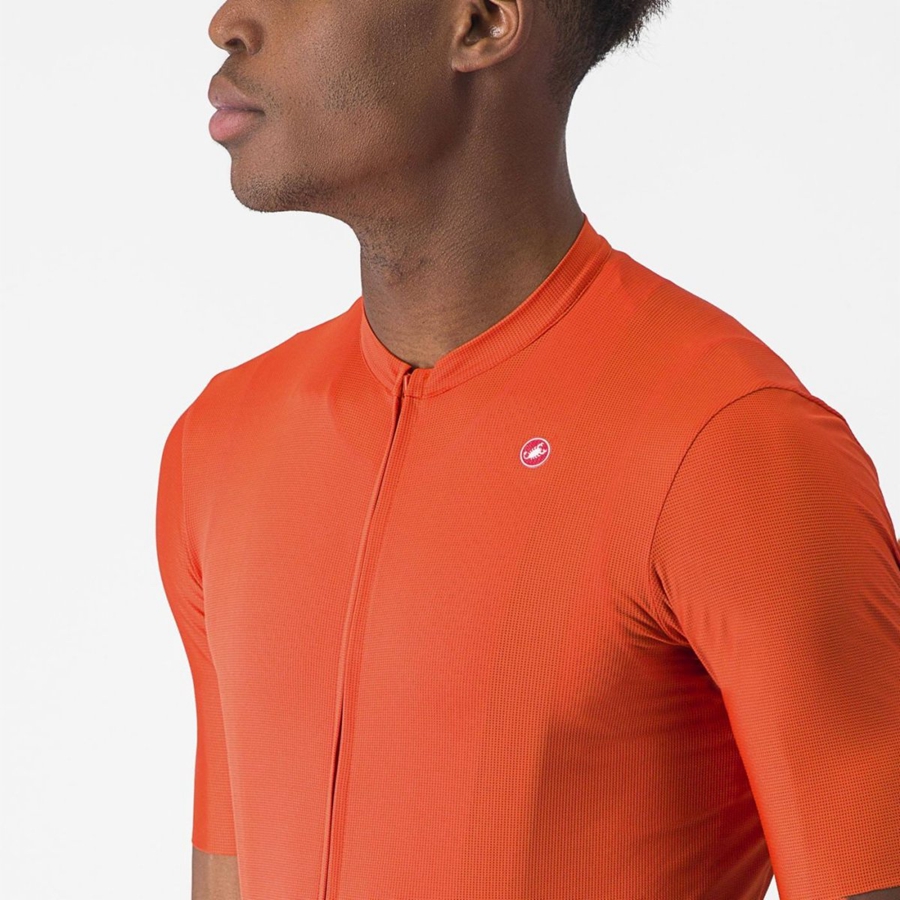 Castelli UNLIMITED ENTRATA 2 Jersey Herre Orange Rød Grå | ZSDICMP-92