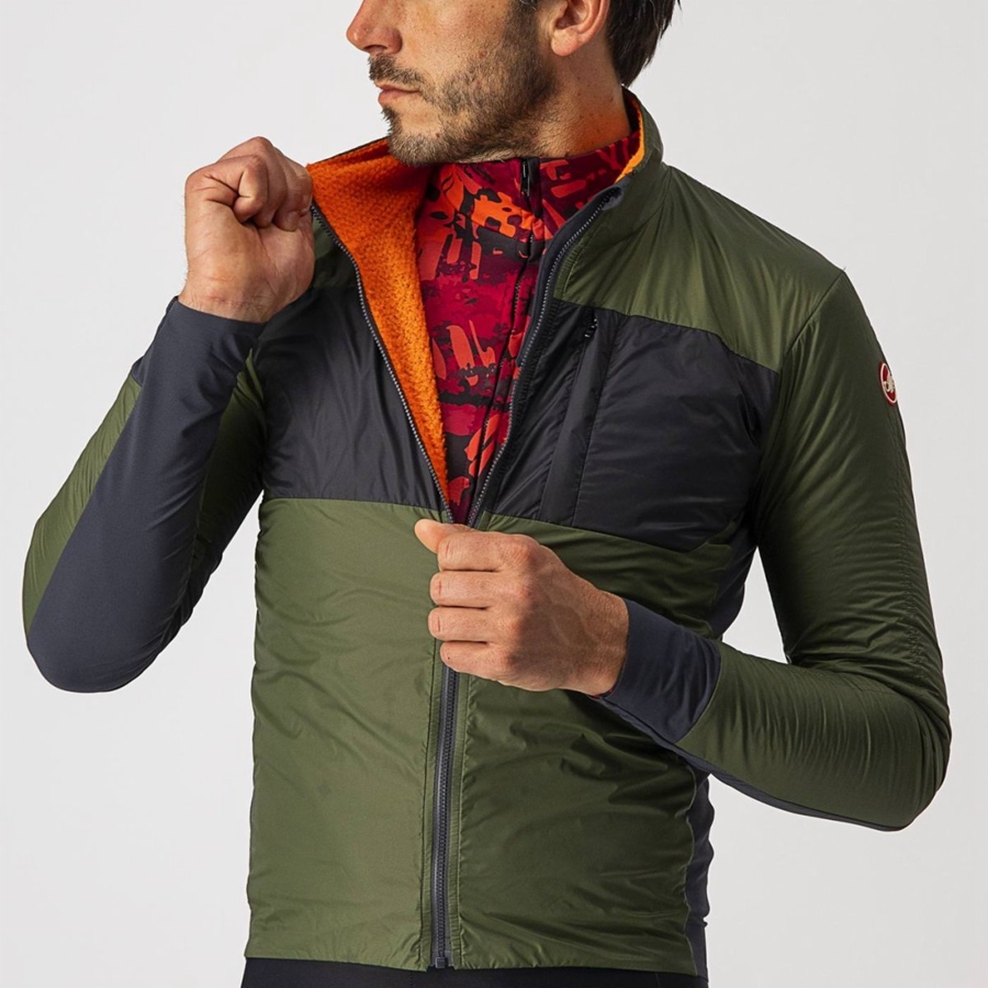 Castelli UNLIMITED PUFFY Jakker Herre Lysegrøn Mørkegrå | DCKSBRP-50