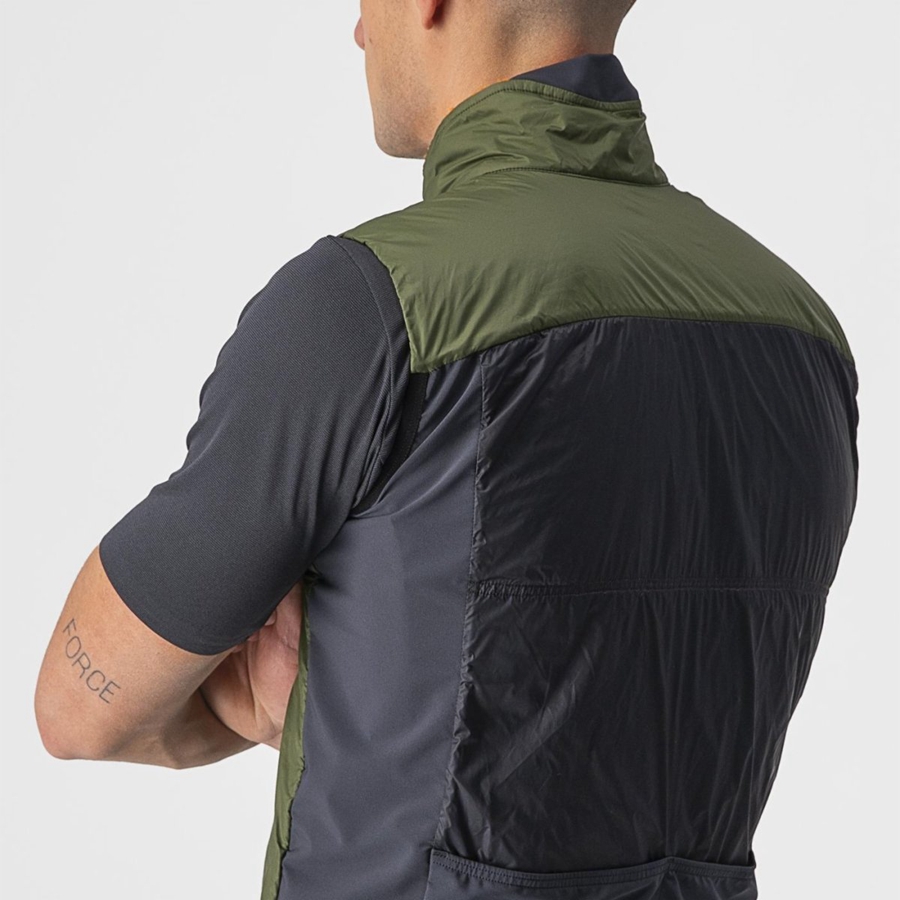 Castelli UNLIMITED PUFFY Vest Herre Lysegrøn Mørkegrå | VZHGBMN-79