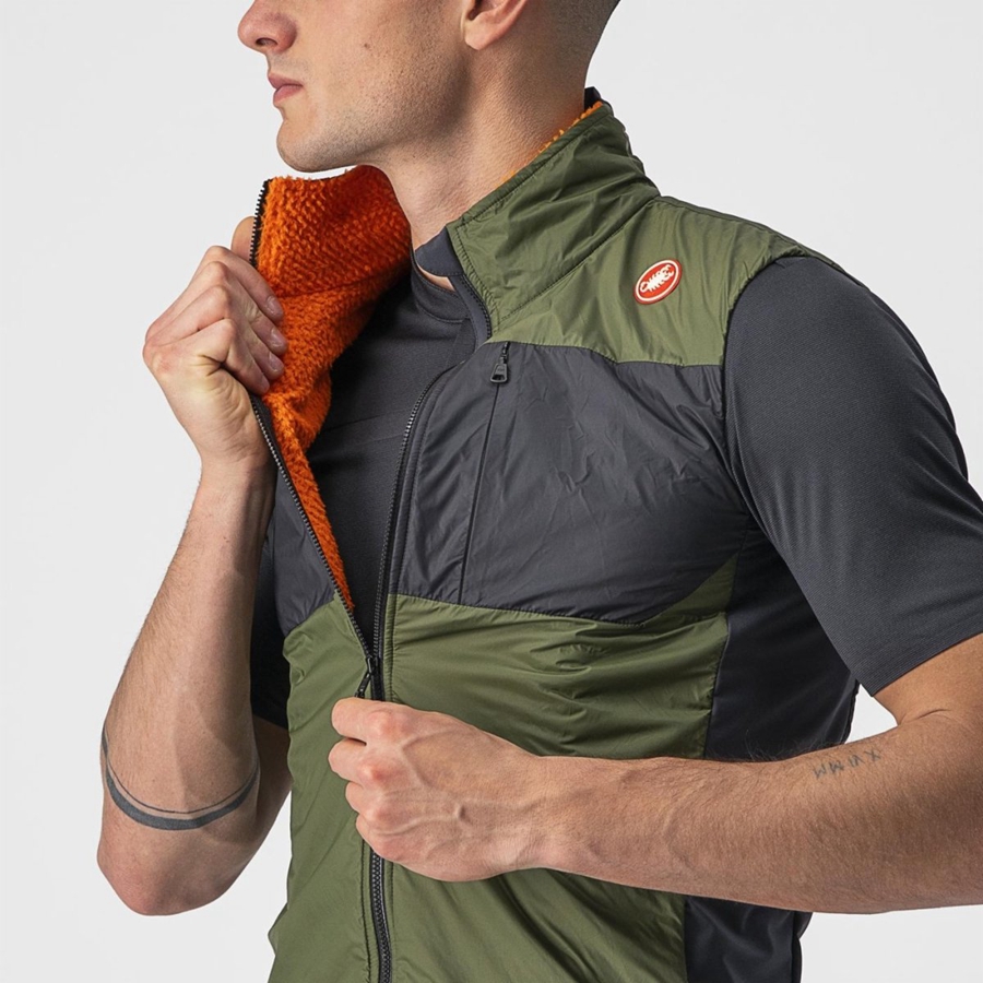 Castelli UNLIMITED PUFFY Vest Herre Lysegrøn Mørkegrå | VZHGBMN-79