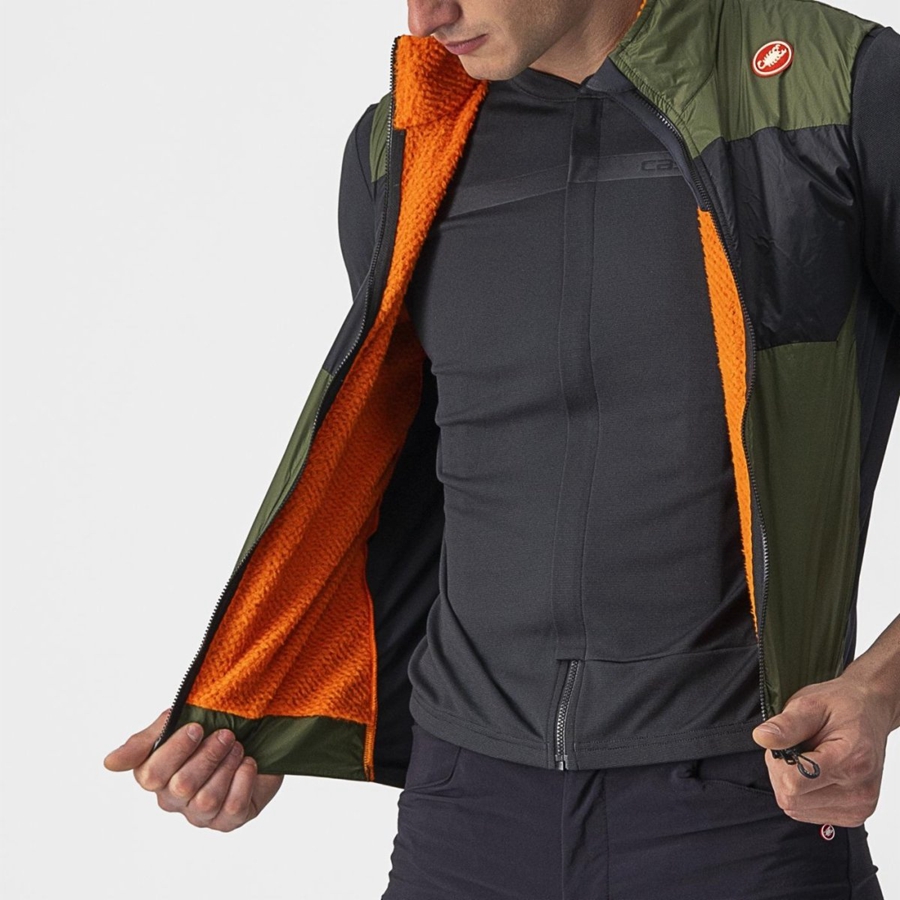 Castelli UNLIMITED PUFFY Vest Herre Lysegrøn Mørkegrå | VZHGBMN-79